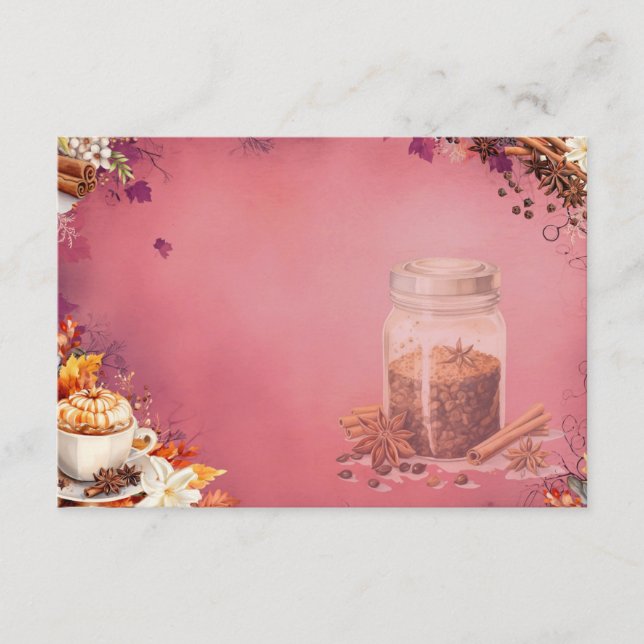 Informações Cartão de Receita de Açúcar e Vazio de Especiarias (Frente)