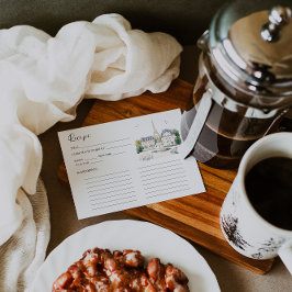 Informações Cartão de Receita de Aquarela de Café Parisiense