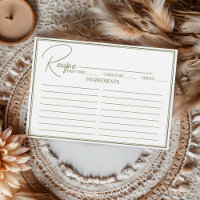Cartão de Receita de Chá de Noiva com Roteiro Mini
