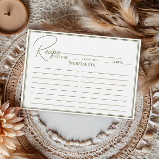 Informações Cartão de Receita de Chá de Noiva com Roteiro Mini