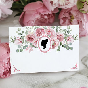 Informações Cartão de Receita de Chá de Noiva Floral Rosa Vint