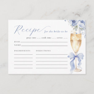 Informações Cartão de Receita de Chuveiro de Noiva Floral Azul