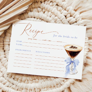 Informações Cartão de Receita de Espresso Martini Elegante par
