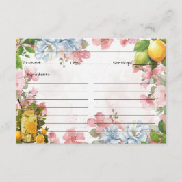 Informações Cartão de Receita de Limonada Rosa