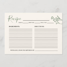 Informações Cartão de Receita para a Flor Selvagem Rústica da 