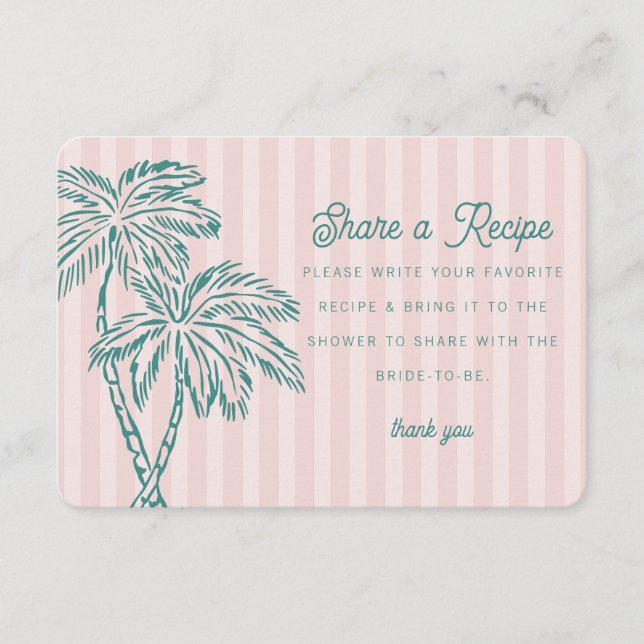 Informações Cartão de Receita Rosa de Palm Springs Praia Paste (Frente)