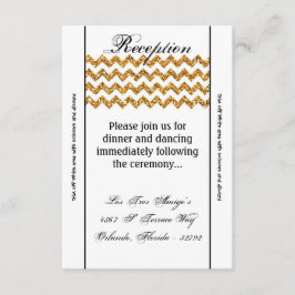 Informações Cartão de Recepção 3,5x7 Dourado Glitter Chevron L