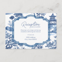Cartão de Recepção Azul Chinoiserie