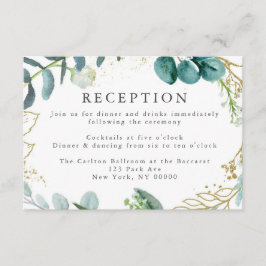Informações Cartão de Recepção Botânico Elegante Teal