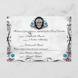 Informações Cartão de Recepção Calaveras Sugar Skull & Flouris