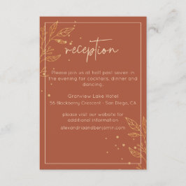 Informações Cartão de Recepção Castanho Terroso Moderno