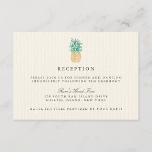 Informações Cartão de Recepção de Casamento Abacaxi Vintage