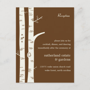 Informações Cartão de Recepção de Casamento Birch Trees - Choc