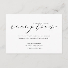 Informações Cartão de Recepção de Casamento com Caligrafia de 