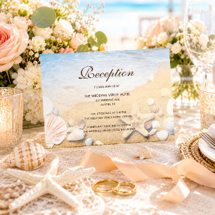Informações Cartão de Recepção de Casamento com Estrela-do-Mar