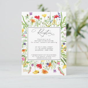 Informações Cartão de Recepção de Casamento com Flores Silvest