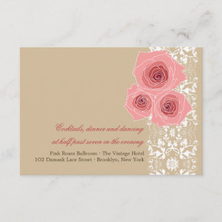 Informações Cartão de Recepção de Casamento com Renda Damask d
