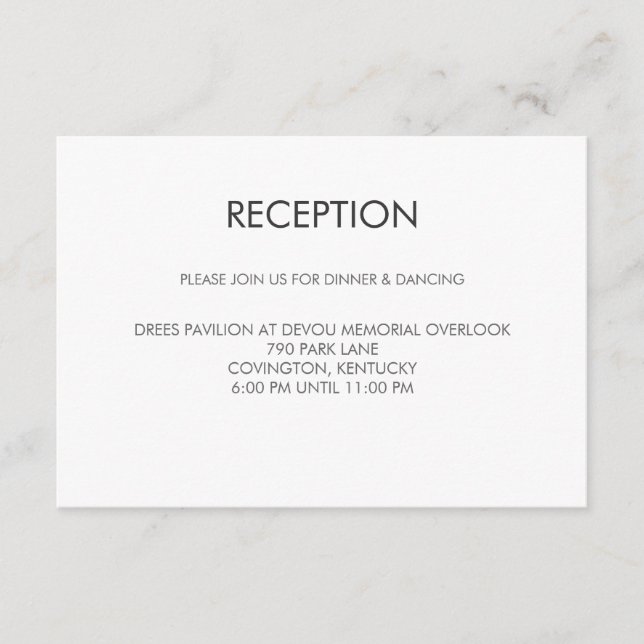 Informações Cartão de Recepção de Casamento Coração Tangram (Frente)