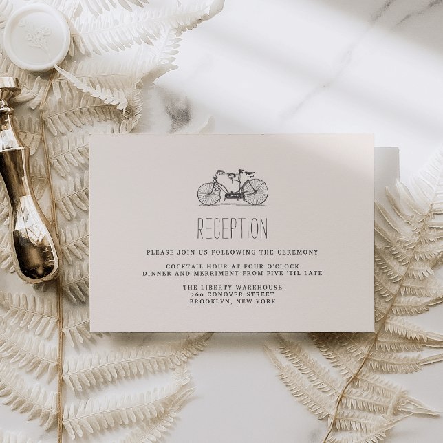 Informações Cartão de Recepção de Casamento de Bicicleta Tande (Criador carregado)