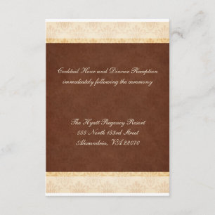 Informações Cartão de Recepção de Casamento de Chocolate e Cre
