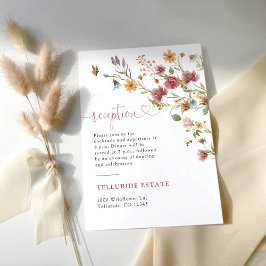 Informações Cartão de Recepção de casamento de flor selvagem