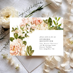 Informações Cartão de Recepção de Casamento de Rosa Romântica 
