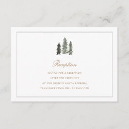 Informações Cartão de Recepção de Casamento em Floresta de Pin