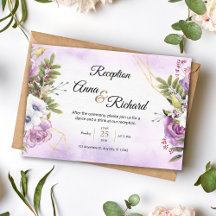 Cartão de recepção de casamento floral