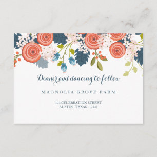 Informações Cartão de Recepção de Casamento Floral de Jardim S