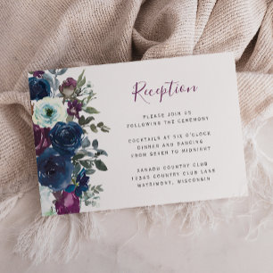 Informações Cartão de Recepção de Casamento Floral em Aquarela