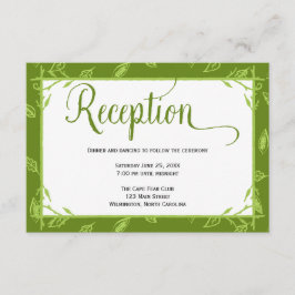 Informações Cartão de Recepção de Casamento Folhas Verdes