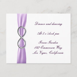 Informações Cartão de Recepção de Casamento Lavanda Infinito
