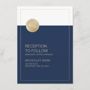 Informações Cartão de recepção de casamento minimalista modern
