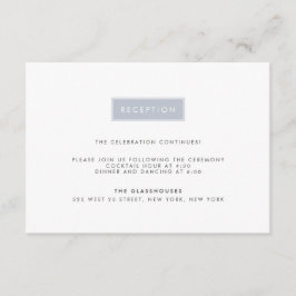 Informações Cartão de Recepção de Casamento Moderno | Slate