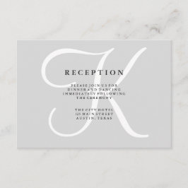 Informações Cartão de Recepção de Casamento Monograma Cinza Cl