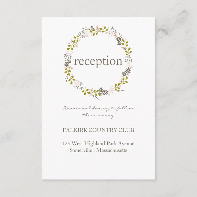 Informações Cartão de Recepção de Casamento na Floresta (Frente)