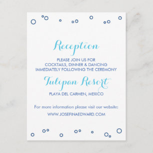 Informações Cartão de Recepção de Casamento na Praia com Ondas