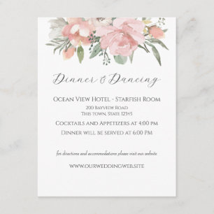 Informações Cartão de Recepção de Casamento na Praia Floral