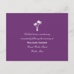 Informações Cartão de Recepção de Casamento Palmeiras - Roxo