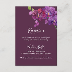 Informações Cartão de Recepção de Casamento Plum Moody