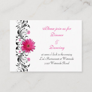 Informações Cartão de Recepção de casamento Rosa Gerbera Daisy