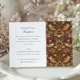 Informações Cartão de Recepção de Casamento Strawberry Thief
