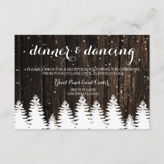 Informações Cartão de Recepção de Casamento Winter Wonderland