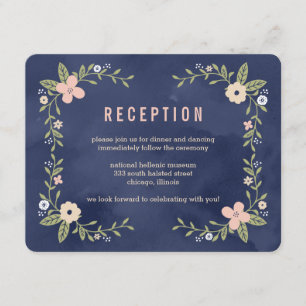 Informações Cartão de Recepção de Cor Editável Floral Beauty