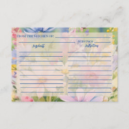 Informações Cartão de Recepção de Flores Selvagens de Aquarela