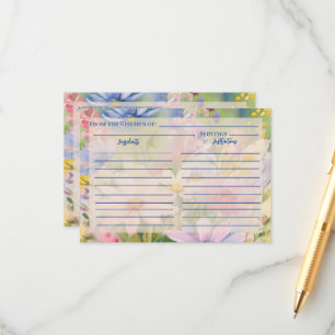 Informações Cartão de Recepção de Flores Selvagens de Aquarela