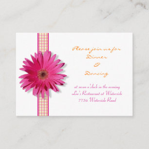 Informações Cartão de Recepção de Gerbera Rosa