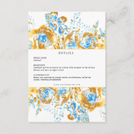 Informações cartão de recepção de turquesa de ouro luxuoso