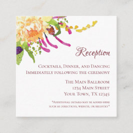 Informações Cartão de Recepção do Jardim de Papoula Rosa (100 