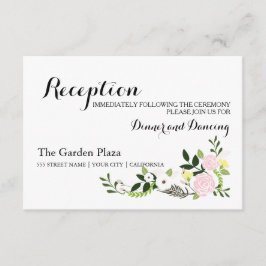 Informações Cartão de Recepção do Jardim Floral